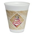 Dart Cafe G Foam Hot/Cold Cups, 12 oz, Brown/Red/White, PK20 12X16G